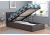 3ft Single Berlinda Fabric upholstered ottoman bed frame Grey 5